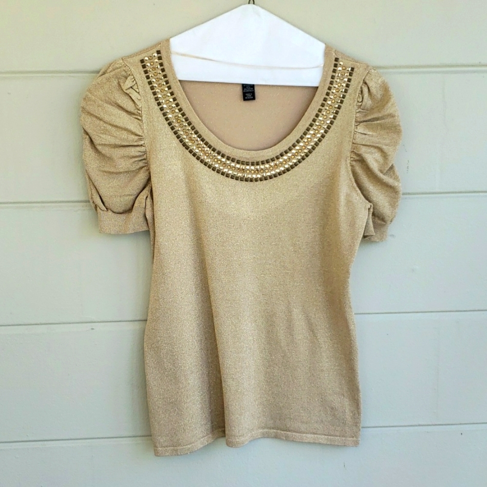 Gold top with beautiful gems from Style & Co